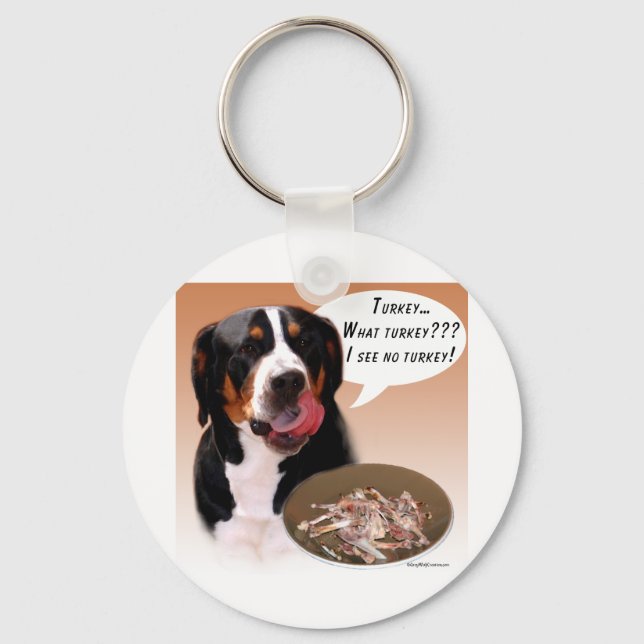 Greater Swiss Mountain Dog Turkey Keychain (Front)