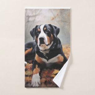 Greater Swiss Mountain in Autumn Leaves Fall Bath Towel Set