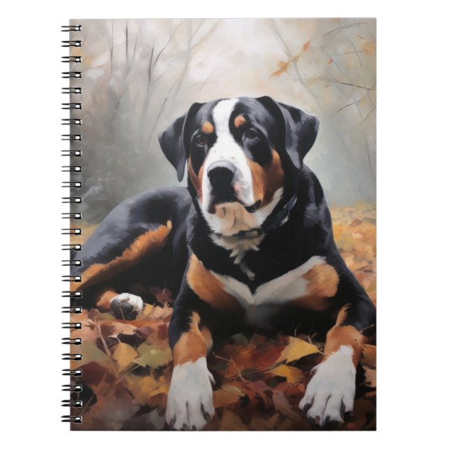 Greater Swiss Mountain  in Autumn Leaves Fall Notebook (Front)