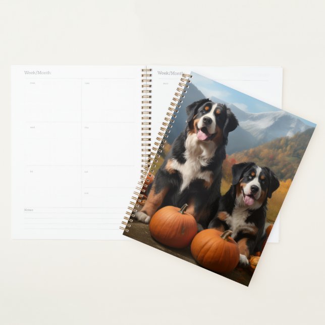 Greater Swiss Mountain Pup Autumn Delight Pumpkin Planner (Display)