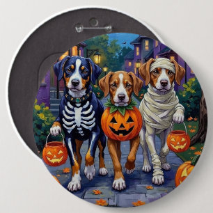 Greater Swiss Mountain Trick-or-Treating Halloween 6 Inch Round Button