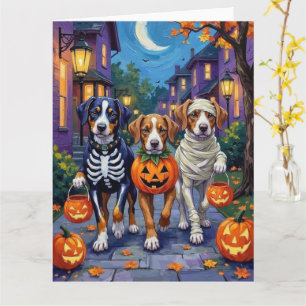 Greater Swiss Mountain Trick-or-Treating Halloween Card