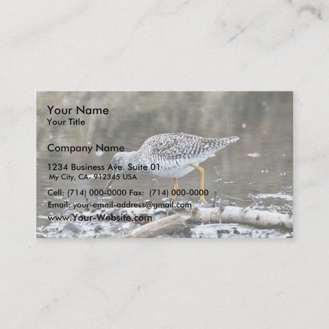 Greater Yellowlegs Business Card (Front)
