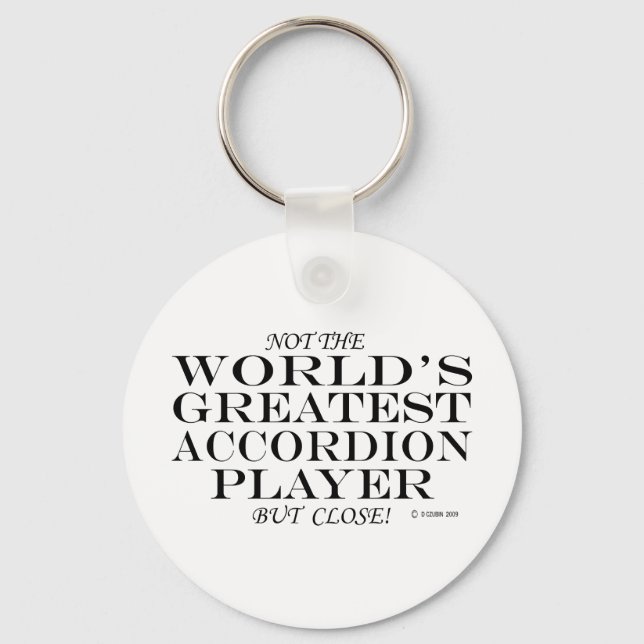 Greatest Accordion Player Close Keychain (Front)