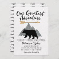 Greatest Adventure Bear Baby Shower Invitation