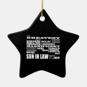 Greatest Best Sons in Law Birthday & Wedding Party Ceramic Ornament