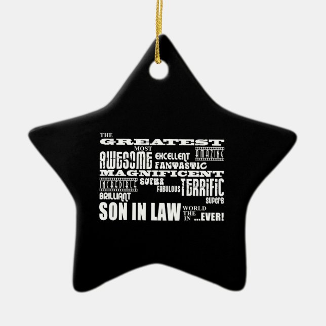 Greatest Best Sons in Law Birthday & Wedding Party Ceramic Ornament (Front)
