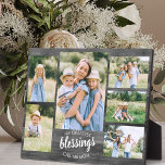 Greatest Blessings Call me Mom 6 Photo Grey Wood Plaque<br><div class="desc">Rustic photo plaque which you can personalize with 6 of your favourite pictures. The design has a grey and black, rustic country wood look, lettered with brush script and modern uppercase typography. The wording reads "my greatest blessings call me mom" and you can edit Mom to Momma or Mummy for...</div>