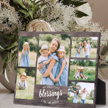 Greatest Blessings Call me Mom 6 Photo Rustic Wood Plaque<br><div class="desc">Rustic photo plaque which you can personalize with 6 of your favourite pictures. The design has a brown rustic country wood look, lettered with brush script and modern uppercase typography. The wording reads "my greatest blessings call me mom" and you can edit Mom to Momma or Mummy for example. Upload...</div>