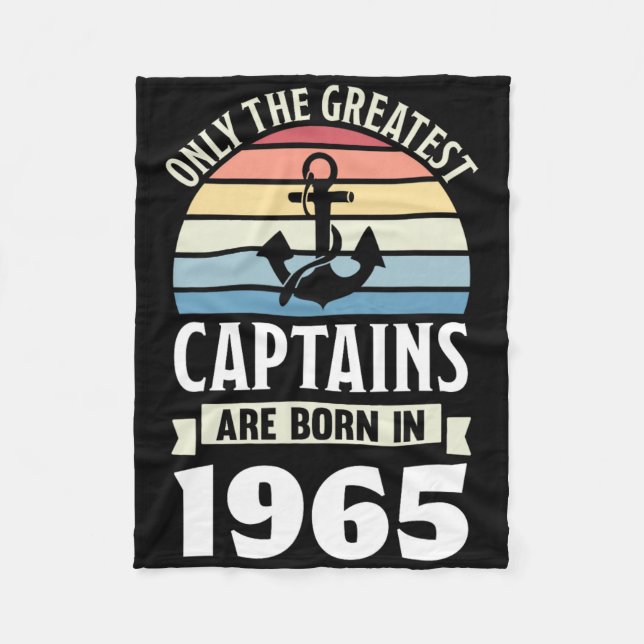 Greatest Captains Born In 1965 60th Birthday Boati Fleece Blanket (Front)