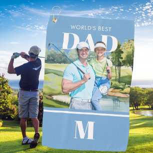 Greatest Dad Custom Photo Monogram Golf Course Towel