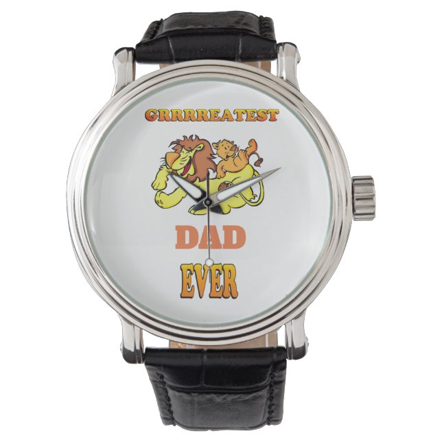 Greatest Dad Vintage Leather Watch (Front)