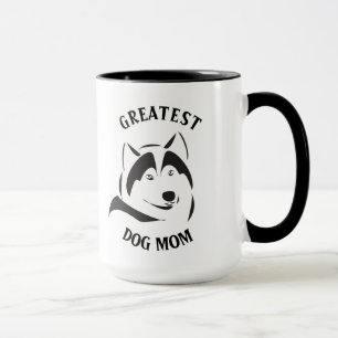 Greatest Dog Mom Black Dog Illustration Mug