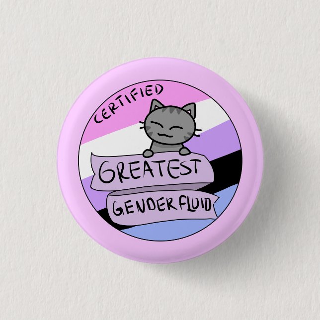 Greatest Genderfluid 1 Inch Round Button (Front)