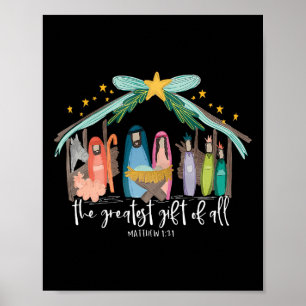 Greatest Gift Of All Jesus Christmas Christian Men Poster