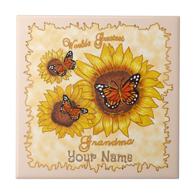 Greatest Grandma Sunflower  Tile (Front)