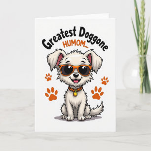 Greatest Humom Dog Paw Prints Card