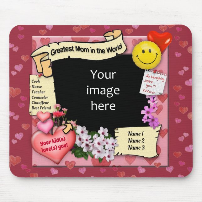 Greatest Mom (customizable) Photo-Frame Mouse Pad (Front)
