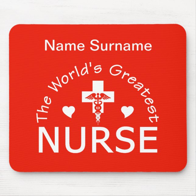 Greatest Nurse mousepad - customize! (Front)