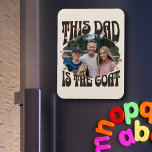Greatest of All Time Goat Dad Photo Magnet<br><div class="desc">Photo gift for dad from his children or child to let him know he's the Greatest Of All Time! Fun retro design with trendy freeform typography, love hearts and vintage colour palette. Use the personalization template to add your photo and adjust to perfection and then, feel free to change the...</div>