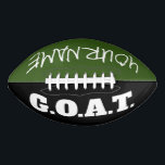Greatest Of All Time GOAT football player gift<br><div class="desc">Greatest Of All Time GOAT football player gift. Available in normal full size or mini. Add your own personalized name or quote. Customizable colours for your favourite team. Personalized game ball for son, grandson, nephew, cousin, little brother, friend, family, grandchildren, teen, teenager, dad, trainer, players, fans, coworker, boss, children etc....</div>