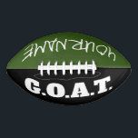 Greatest Of All Time GOAT football player gift<br><div class="desc">Greatest Of All Time GOAT football player gift. Available in normal full size or mini. Add your own personalized name or quote. Customizable colours for your favourite team. Personalized game ball for son, grandson, nephew, cousin, little brother, friend, family, grandchildren, teen, teenager, dad, trainer, players, fans, coworker, boss, children etc....</div>