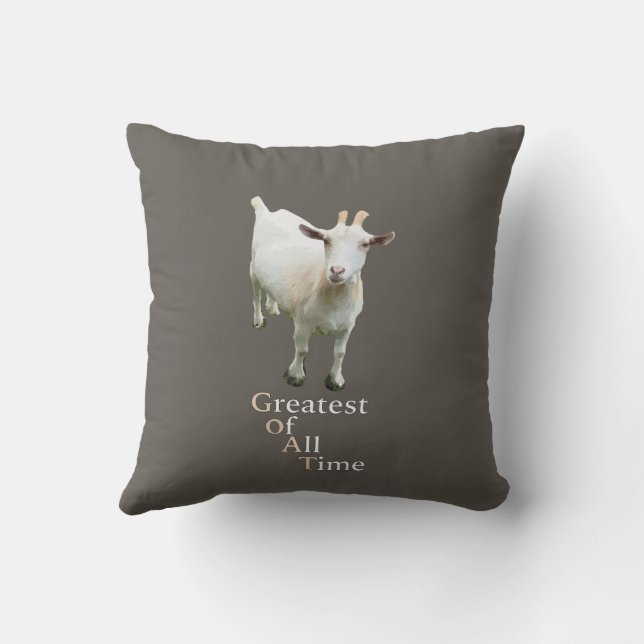 Greatest of all time Goat Throw Pillow (Back)