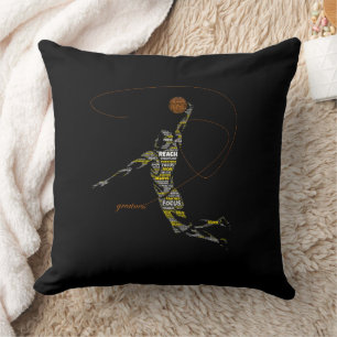 Greatness Basketball Typography Throw Pillow