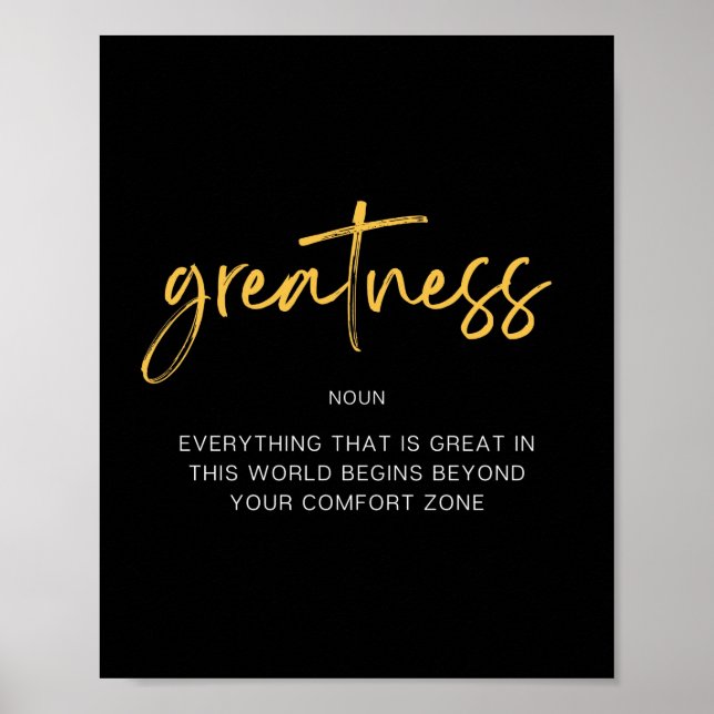 Greatness Inspiring Quote Poster (Front)