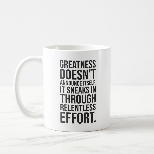 Greatness - Success Hustle Motivational Coffee Mug (Left)