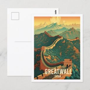 Greatwall China Vintage Famous Travel Place Postcard