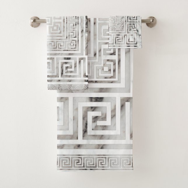 Grec Meander - Grèce Key Marbre blanc textures (En situation)