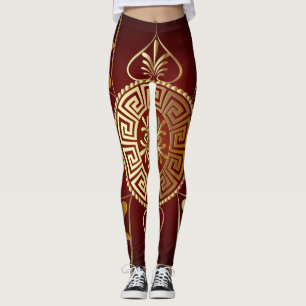 Grèce Key Burgundy Leggings