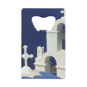 Grèce, Santorin. Vue d'une église grecque et