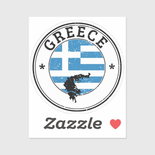 Grèce Sticker Drapeau Rond Pour Portable Book... (Feuille)