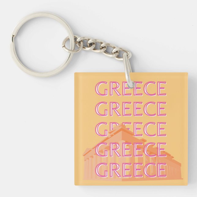 Grèce Travel Art, Summer Travel Art, Orange (Devant)