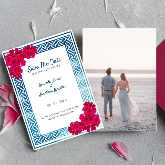 Grecian Elegance Custom Photo Save The Date Invitation (Creator Uploaded)