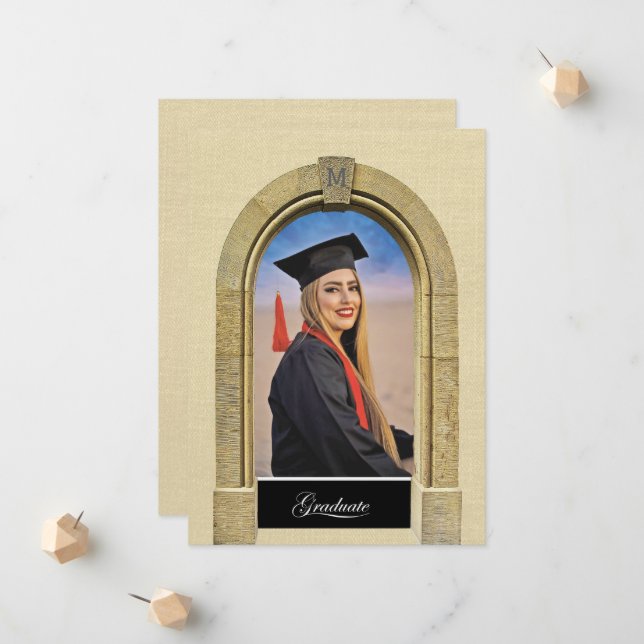 Greco-Roman Arch photo design Grad Announcement (Front/Back In Situ)