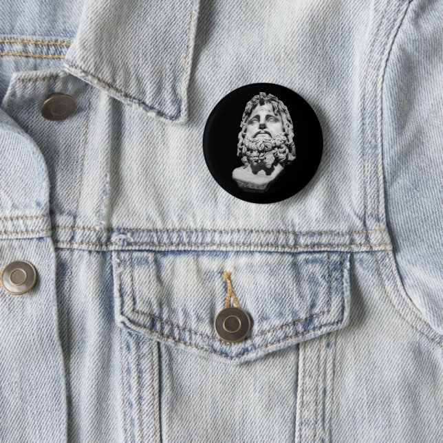 Greco Roman Bust 2 Inch Round Button (In Situ)