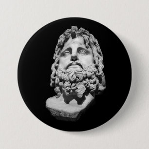 Greco Roman Bust 3 Inch Round Button
