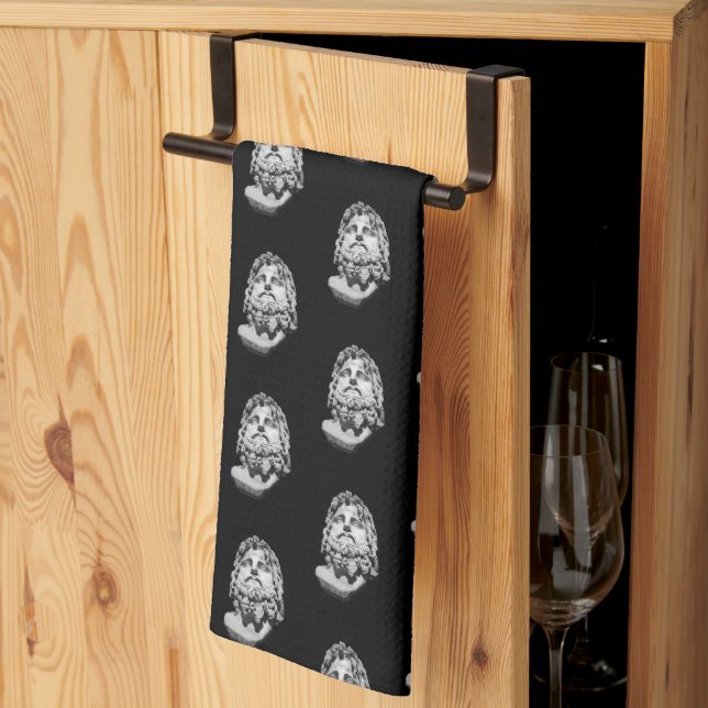 Greco Roman Bust Kitchen Towel (Thirds Fold)