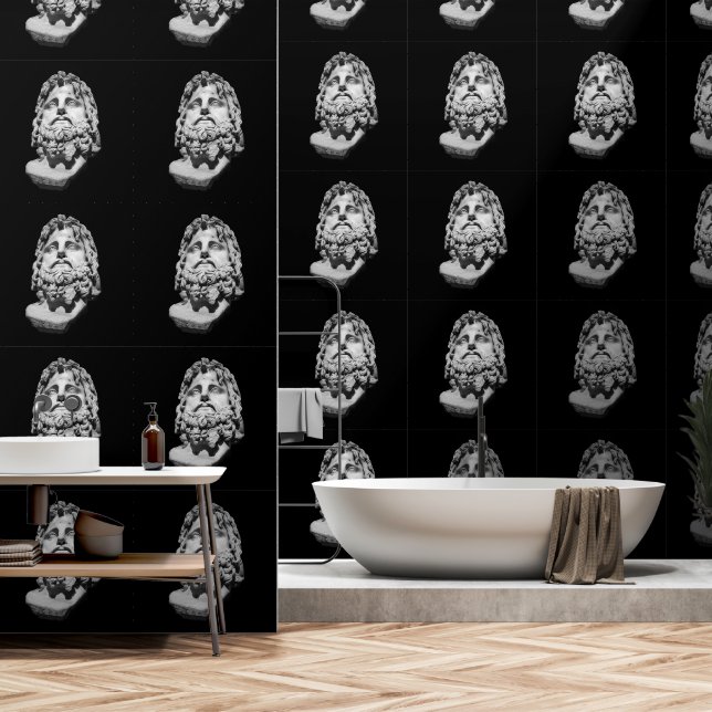 Greco Roman Bust Wallpaper (Bathroom)