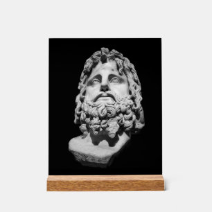Greco Roman Marble Bust Classical Black and White Acrylic Sign