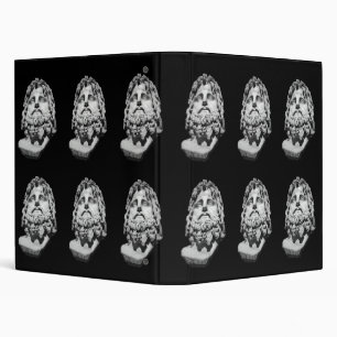 Greco Roman Marble Bust Classical Black and White  Binder