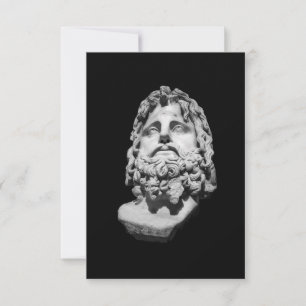 Greco Roman Marble Bust Classical Black and White  Card