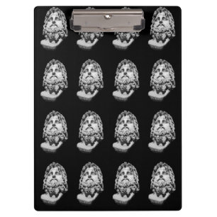 Greco Roman Marble Bust Classical Black and White Clipboard
