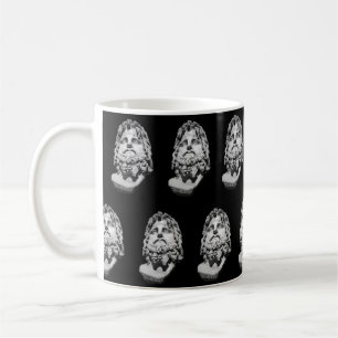 Greco Roman Marble Bust Classical Black and White Coffee Mug
