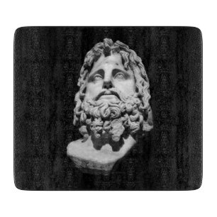 Greco Roman Marble Bust Classical Black and White Cutting Board