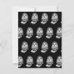 Greco Roman Marble Bust Classical Black and White Invitation
