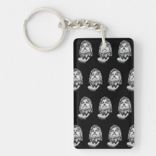 Greco Roman Marble Bust Classical Black and White Keychain